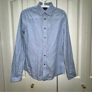 Armani Exchange Light Blue With Texture Semi-Casual Button-Down Shirt S